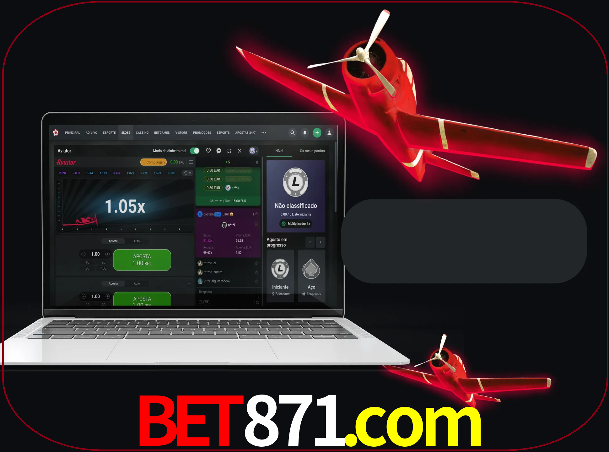 Observe o avião voando e as chances aumentando.