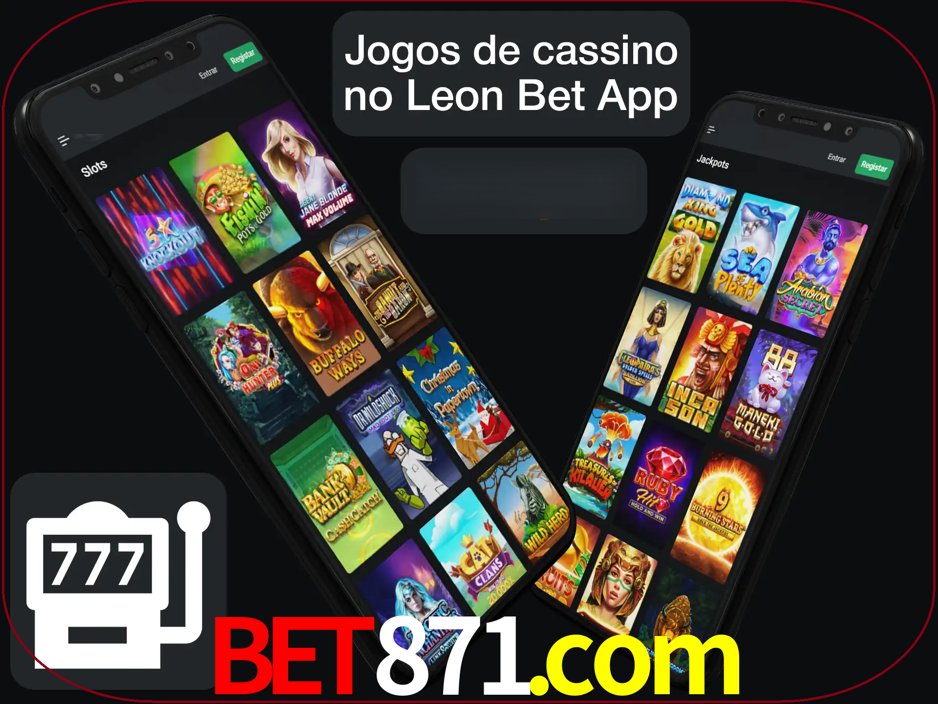 Escolha quais jogos de cassino jogar no app.