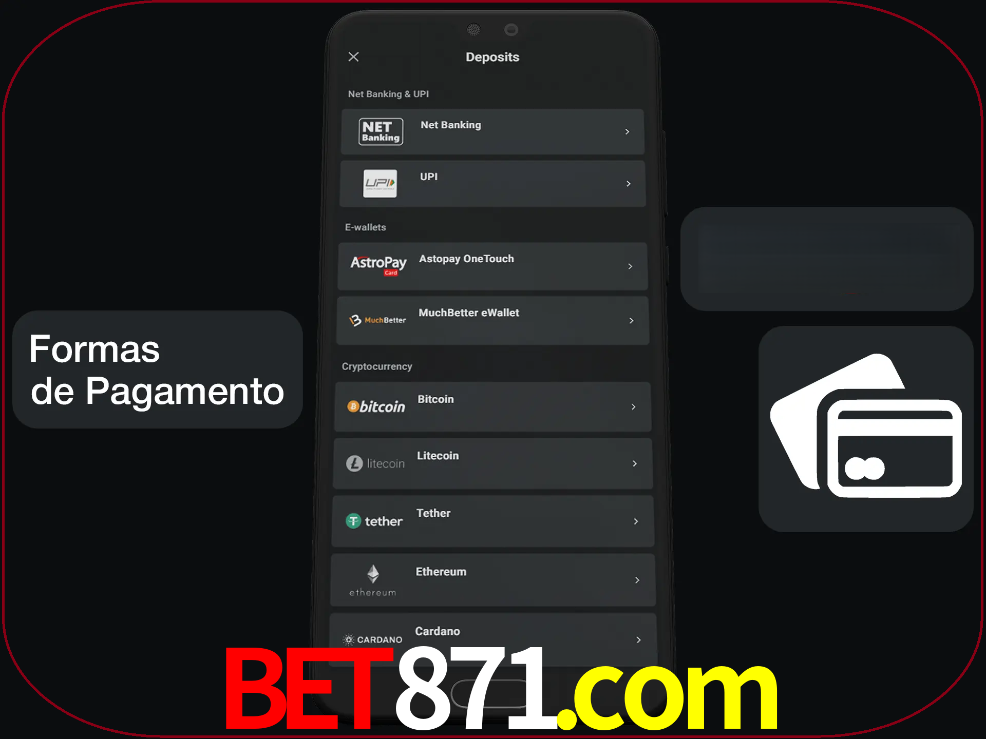 Escolha a forma de pagamento de sua preferência.