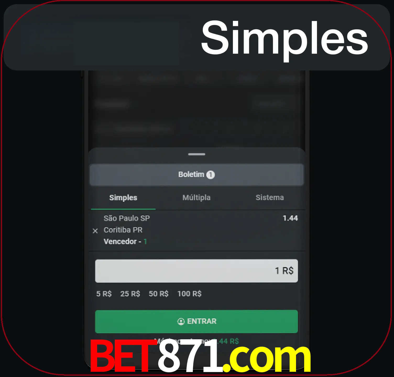Ganhe seu dinheiro certo com uma única aposta.