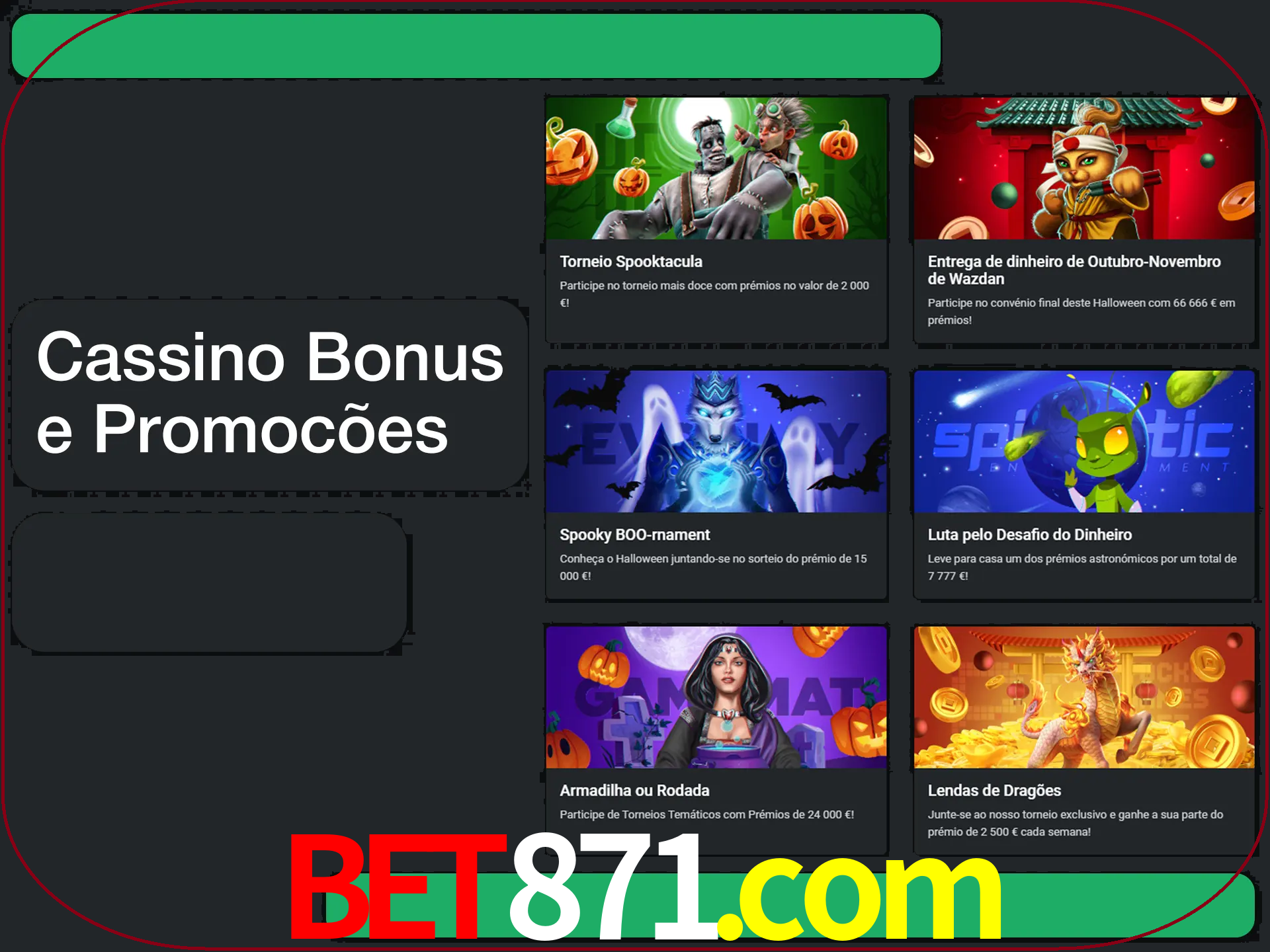 Verifique se há novos bônus de cassino para reivindicar.