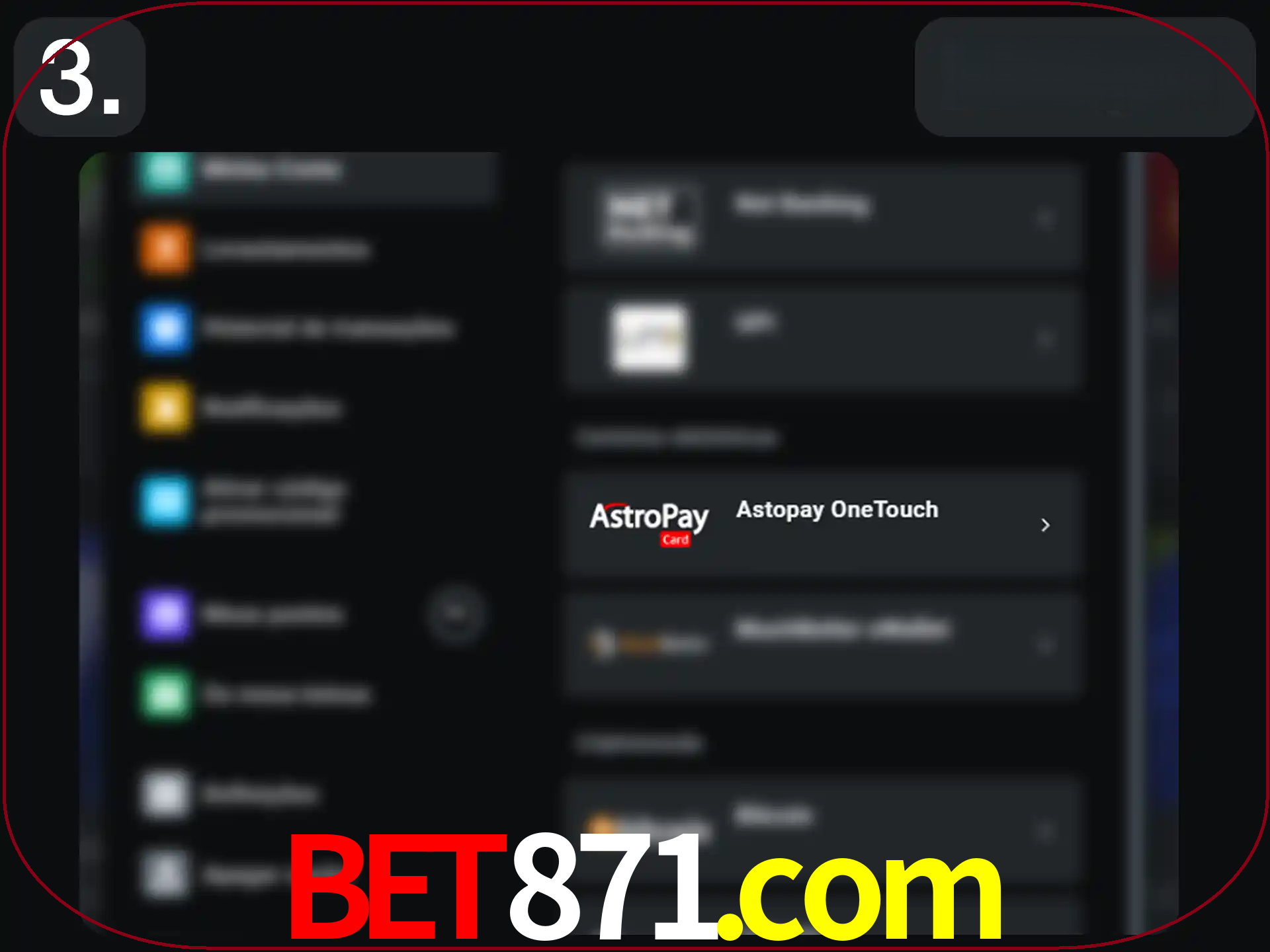 Abra a janela de depósito.