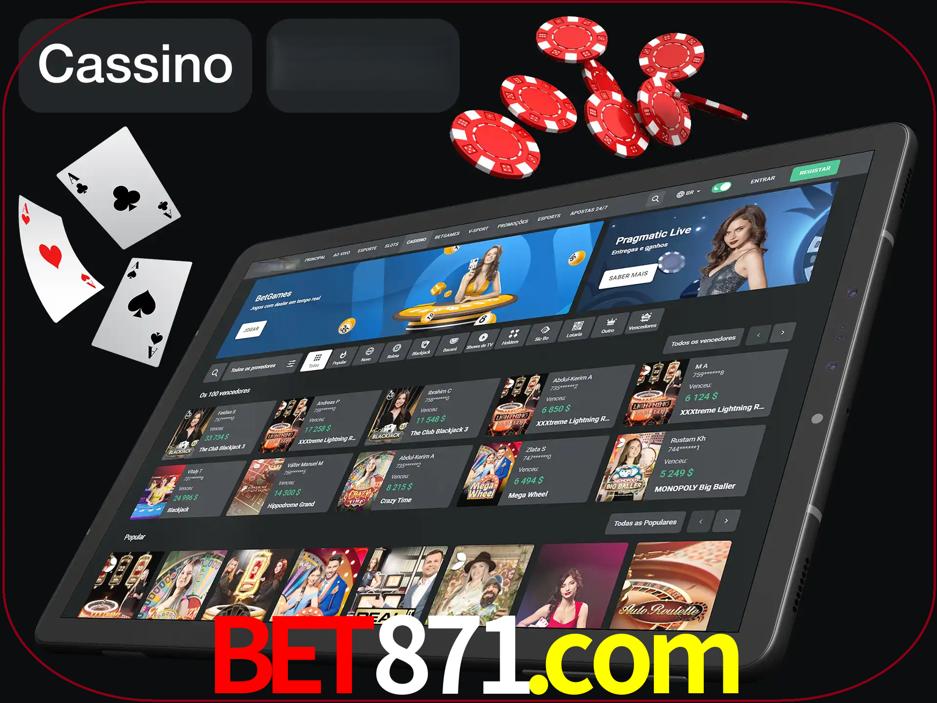 Jogue vários jogos de cassino em nosso cassino.