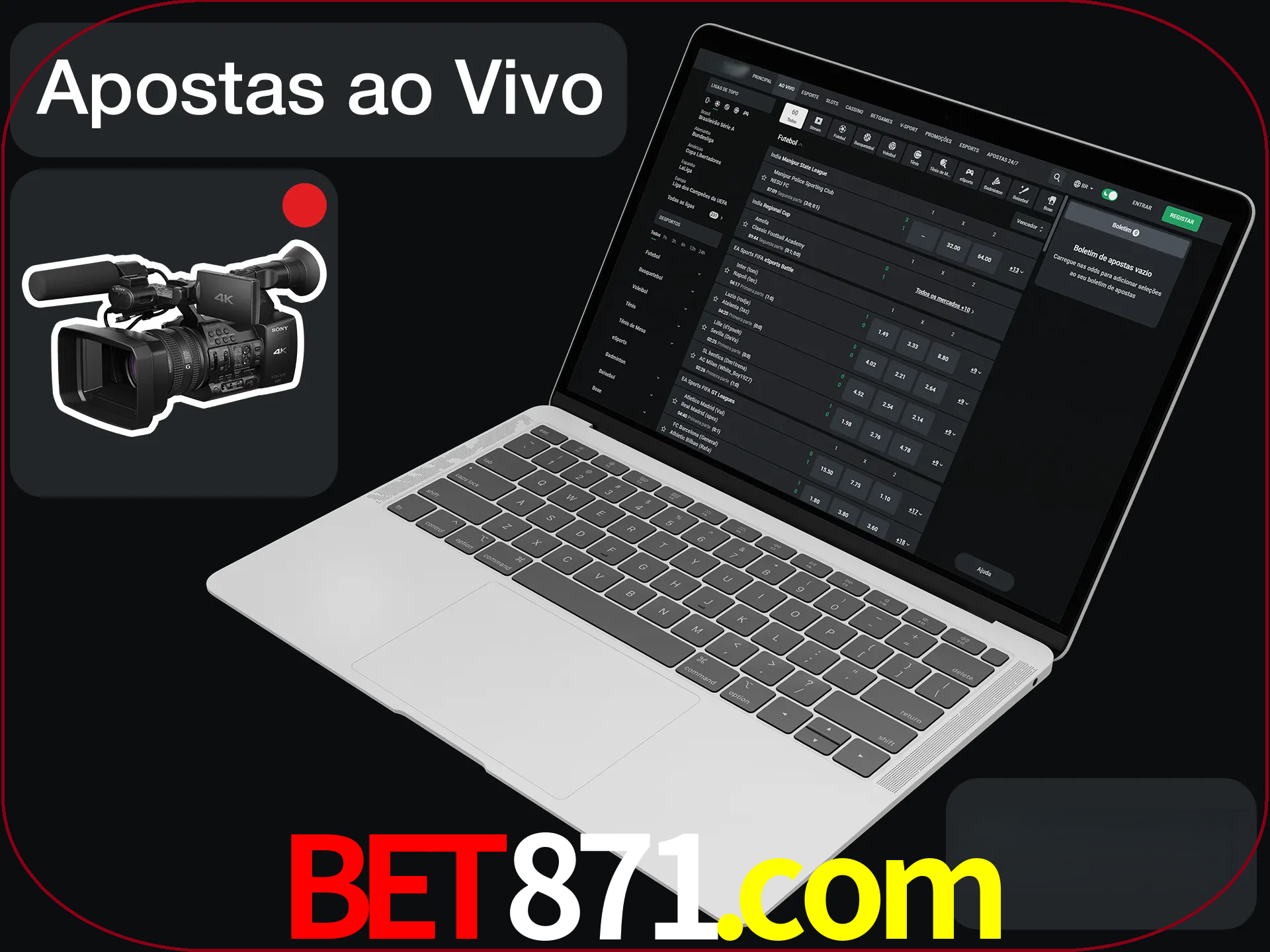 Aposte em formato ao vivo em nosso site.