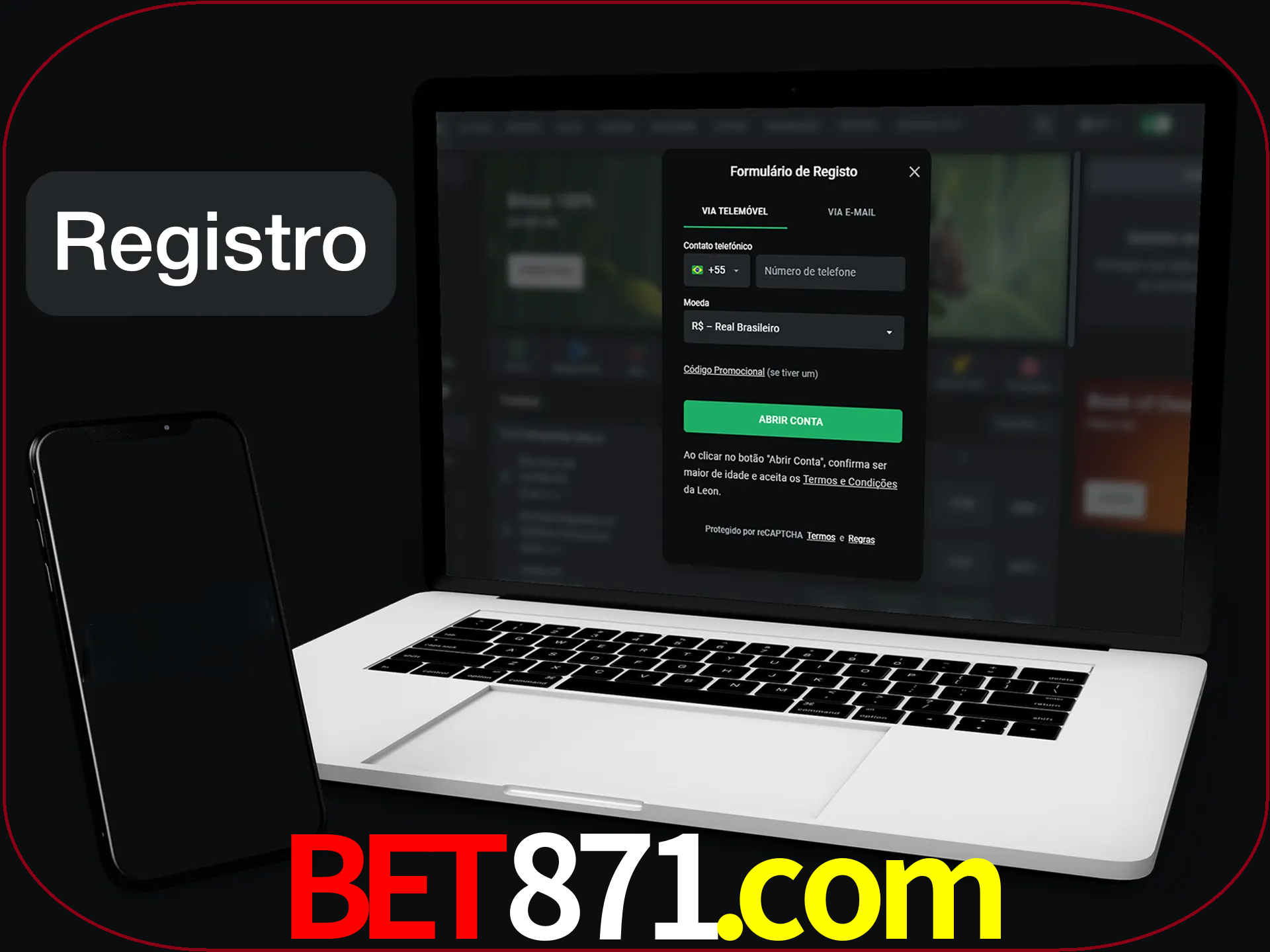 O registro na LeonBet é simples.