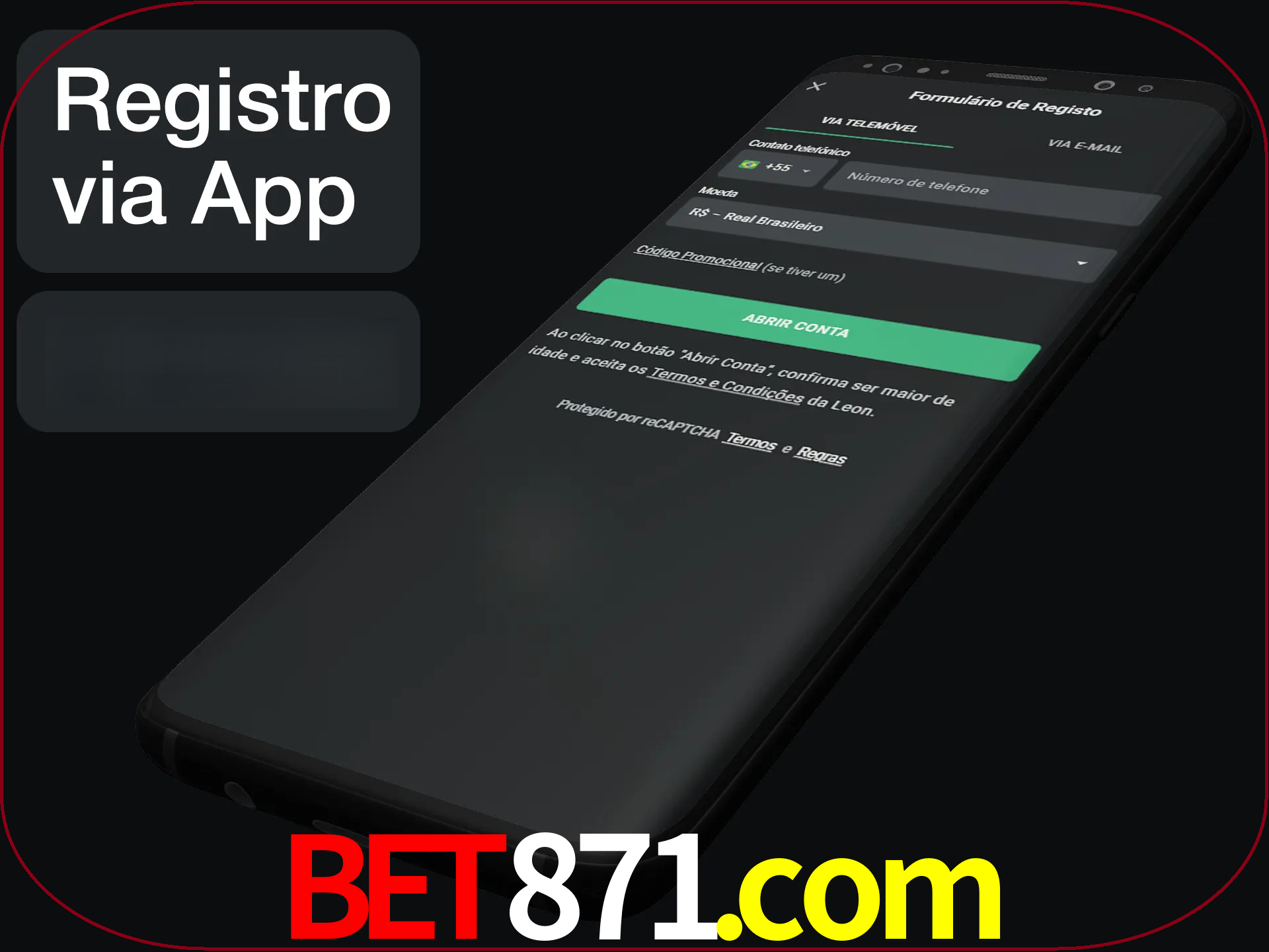 Registre-se quiclly em LeonBet usando o aplicativo.